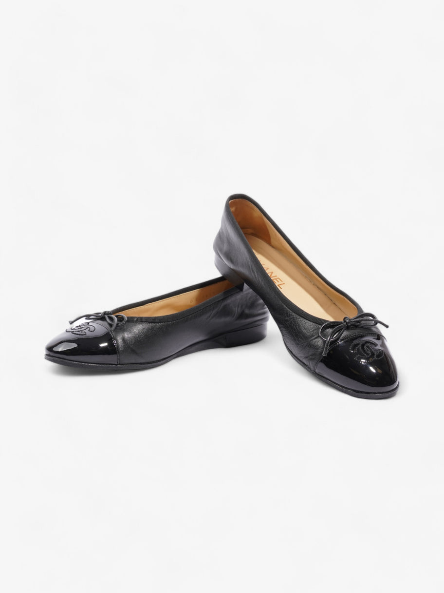 Chanel CC Ballerina Pumps Black Leather EU 37.5 UK 4.5 Image 9