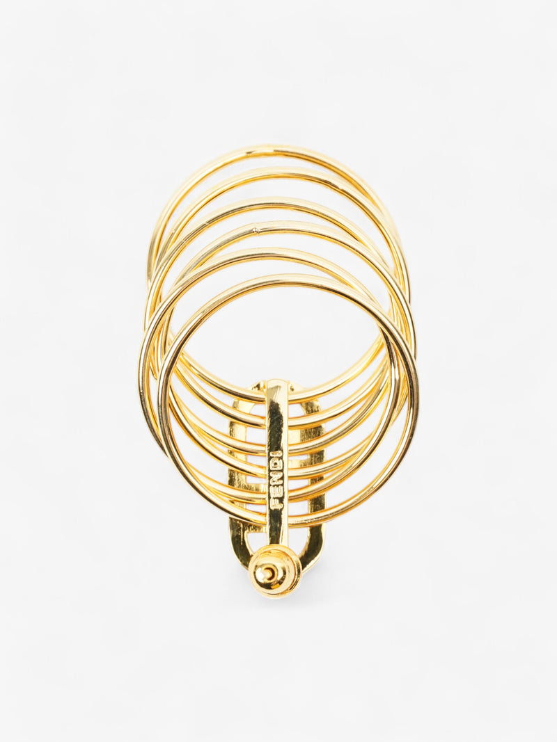  Fendi FF Six Hoop Gold / White Base Metal