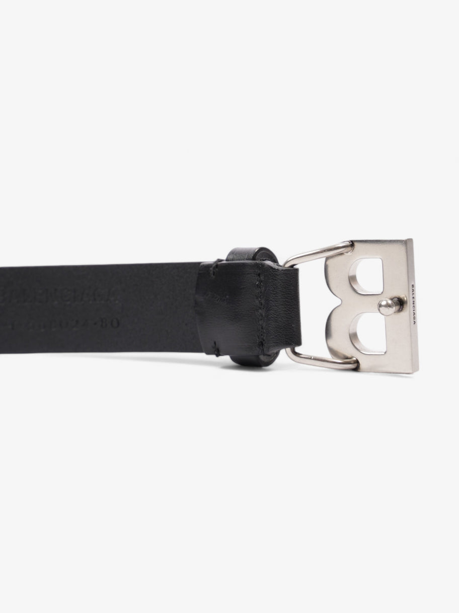 Balenciaga B Belt Black / Silver Leather 80cm Image 3