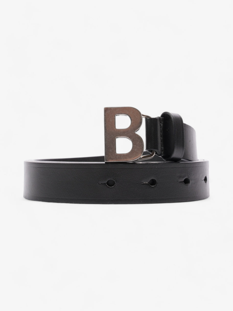 Balenciaga B Belt Black / Silver Leather 80cm Image 5