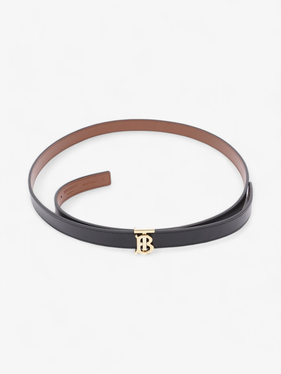 Burberry TB Reversible Belt Black / Gold / Brown Leather Large - 137cm Image 2