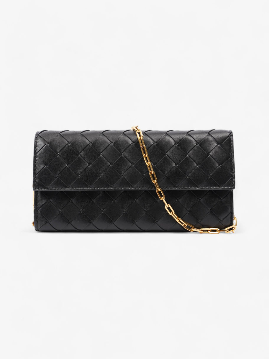 Bottega Veneta Wallet On Chain Black Intrecciato Leather Image 1