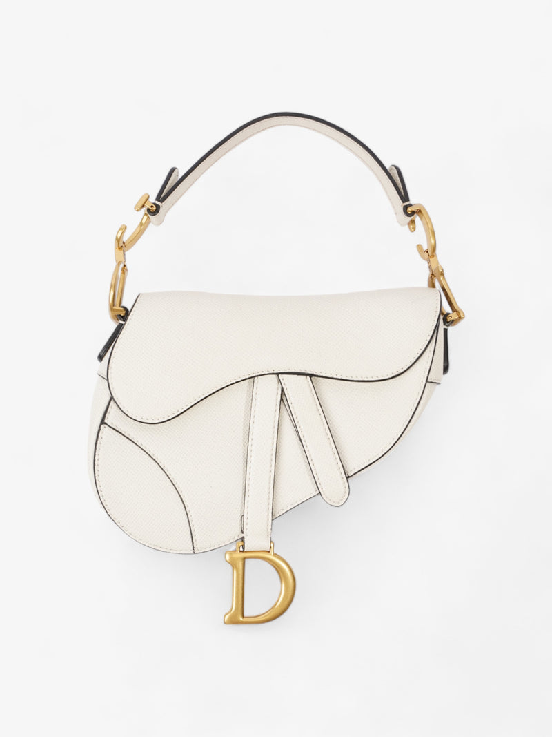  Saddle Bag White Calfskin Leather