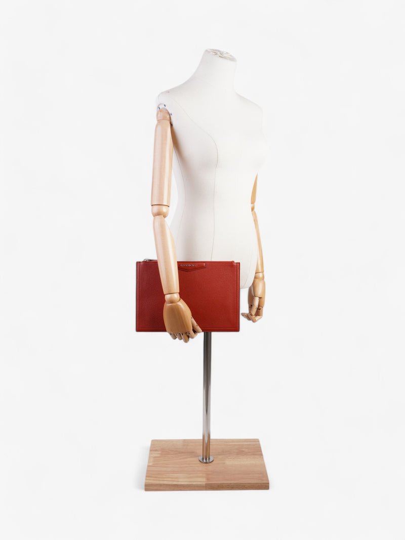  Givenchy Antigona Pouch Bag Red Goatskin Leather