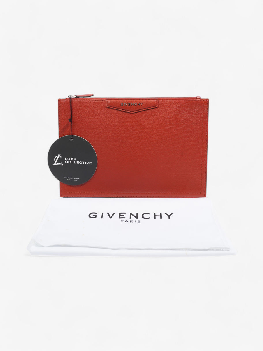 Givenchy Antigona Pouch Bag Red Goatskin Leather Image 8