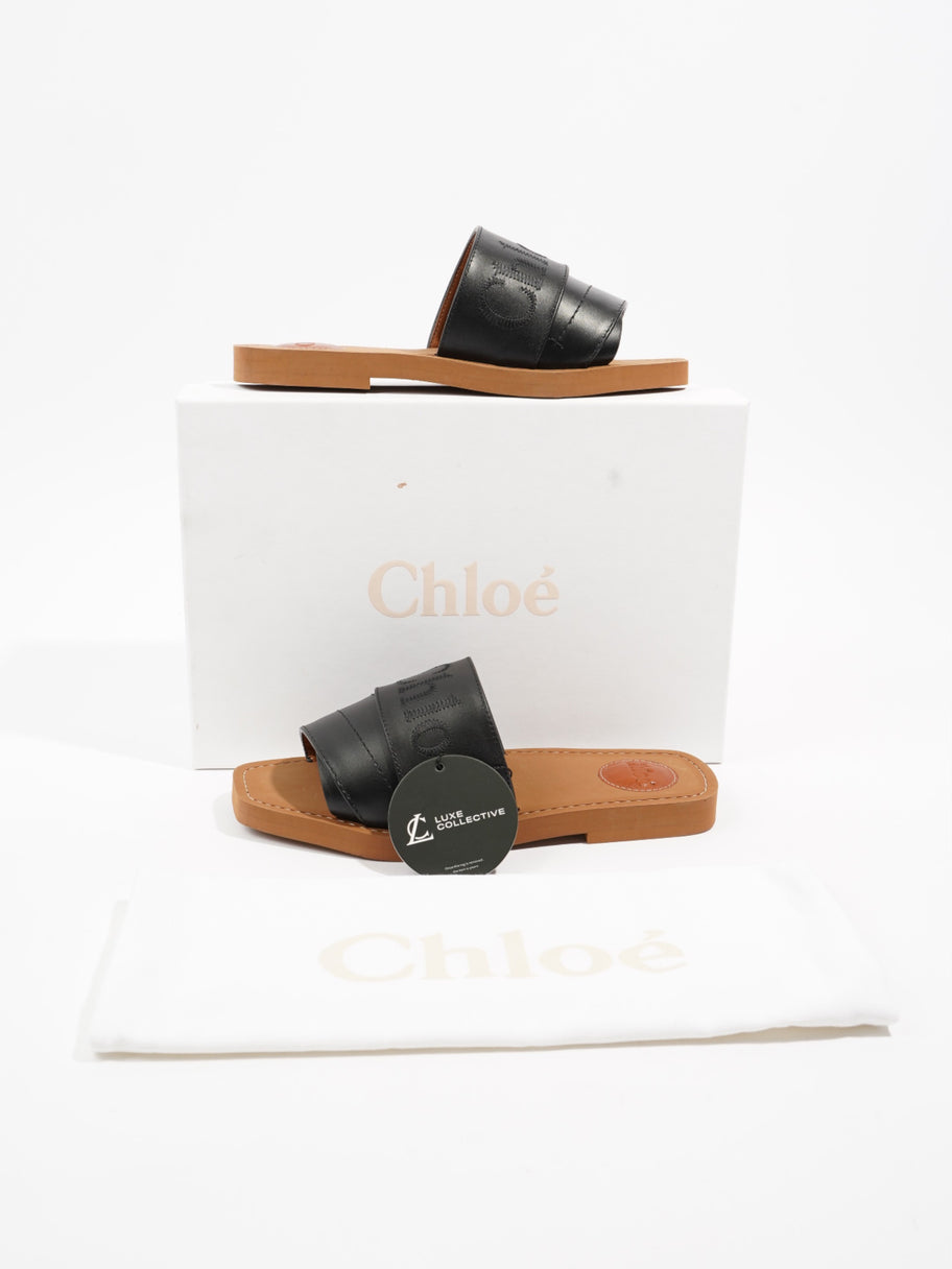 Chloe Woody Sandals Black Leather EU 37 UK 4 Image 10