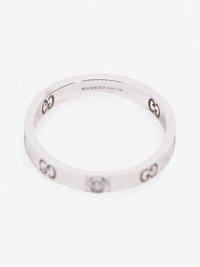  Gucci GG Cut Out Diamond Ring White Gold White Gold 18 (Circumference - 58mm)