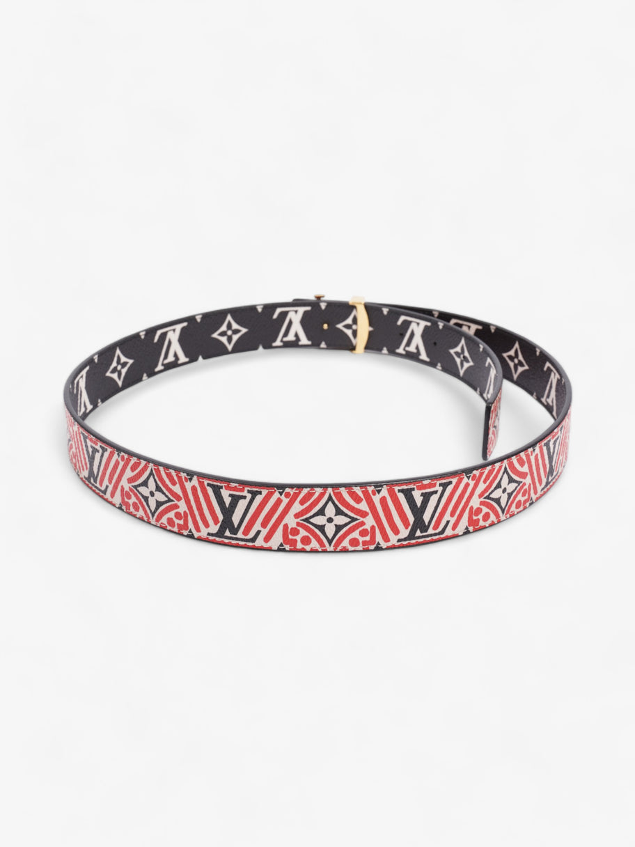 Louis Vuitton Crafty Iconic Reversible Belt Red / Black / White Coated Canvas 80cm 32