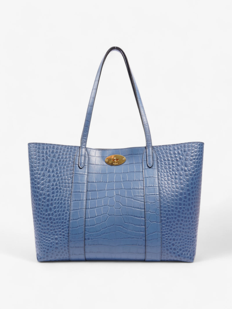  Mulberry Bayswater Tote Pale Navy Embossed Leather