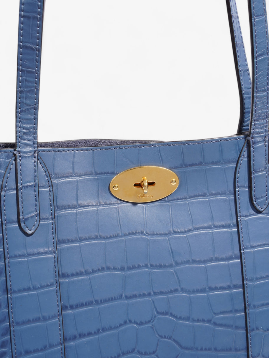 Mulberry Bayswater Tote Pale Navy Embossed Leather Image 7