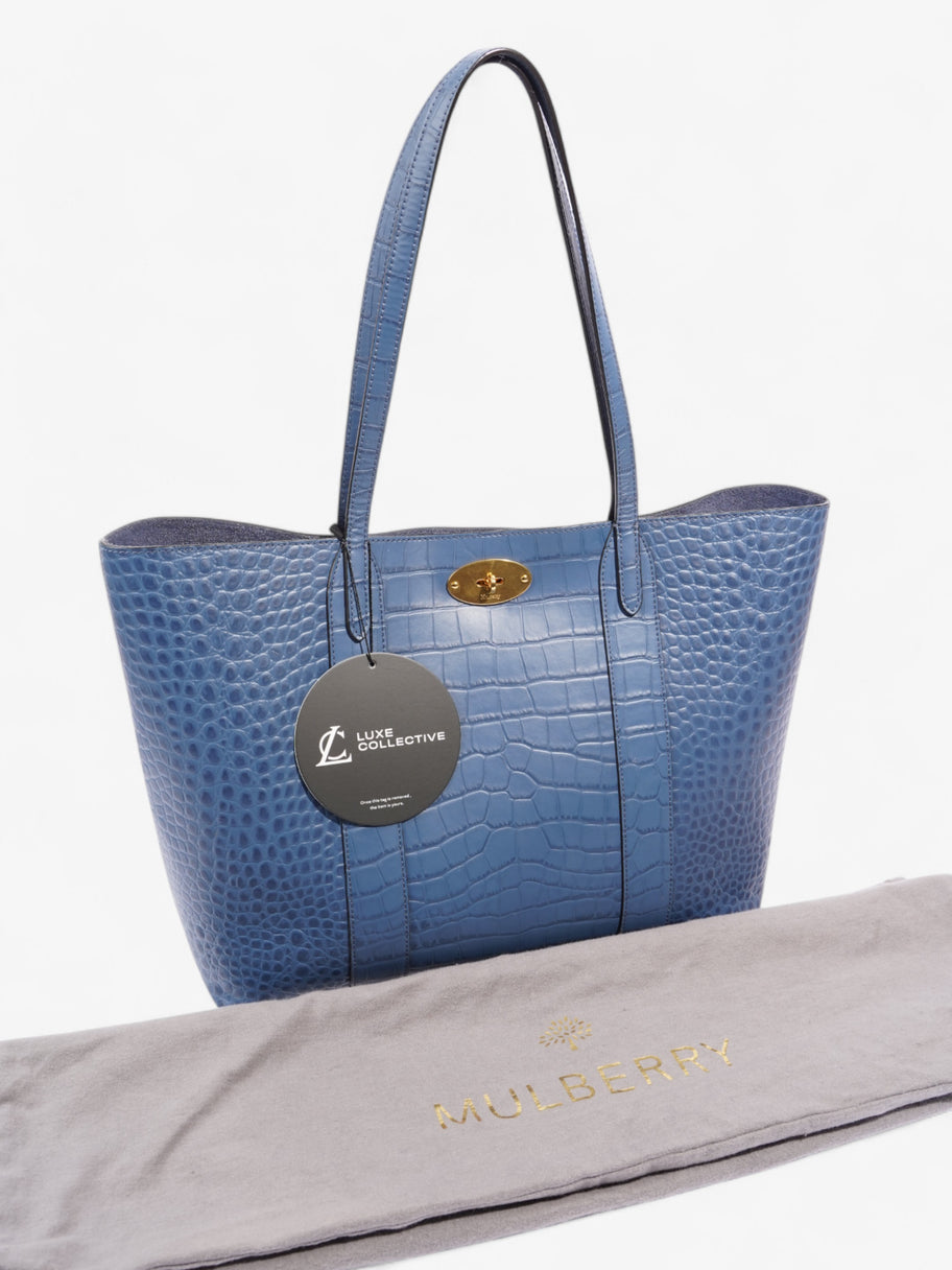 Mulberry Bayswater Tote Pale Navy Embossed Leather Image 10