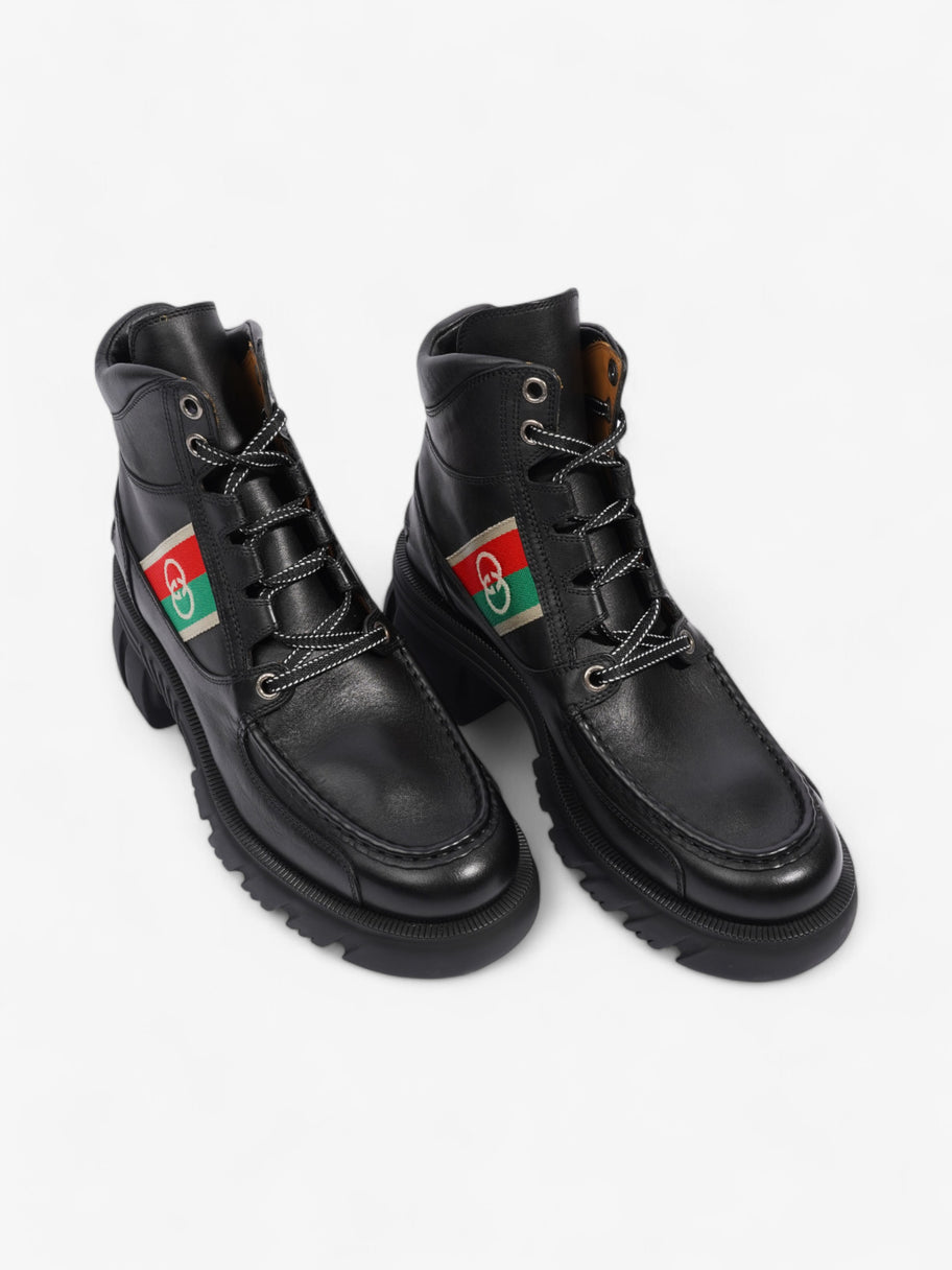 Gucci Interlocking GG Ankle Boots 65 Black / Red / Green Leather EU 42 UK 9 Image 8