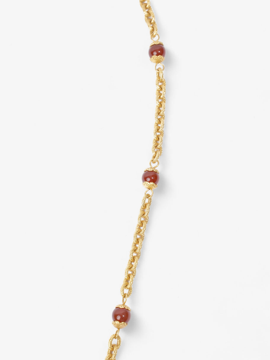 Chanel CC Pendant Chain Gold / Burgundy Base Metal Image 4