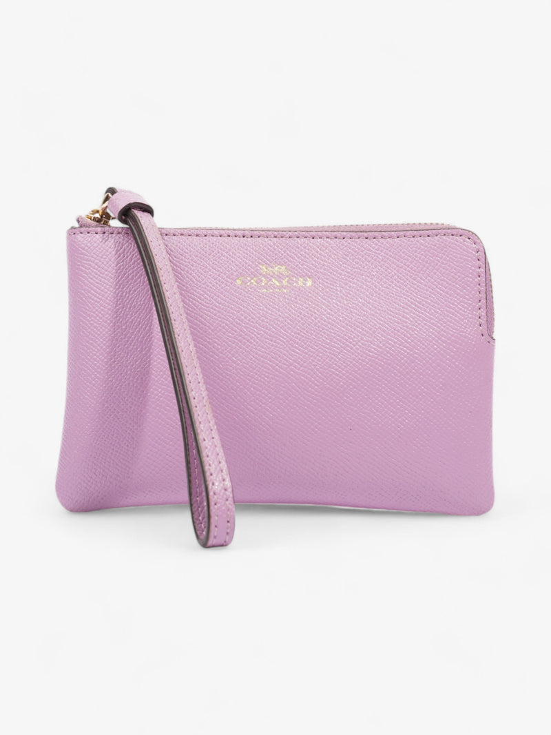  Coach Corner Zip Wristlet Violet Leather