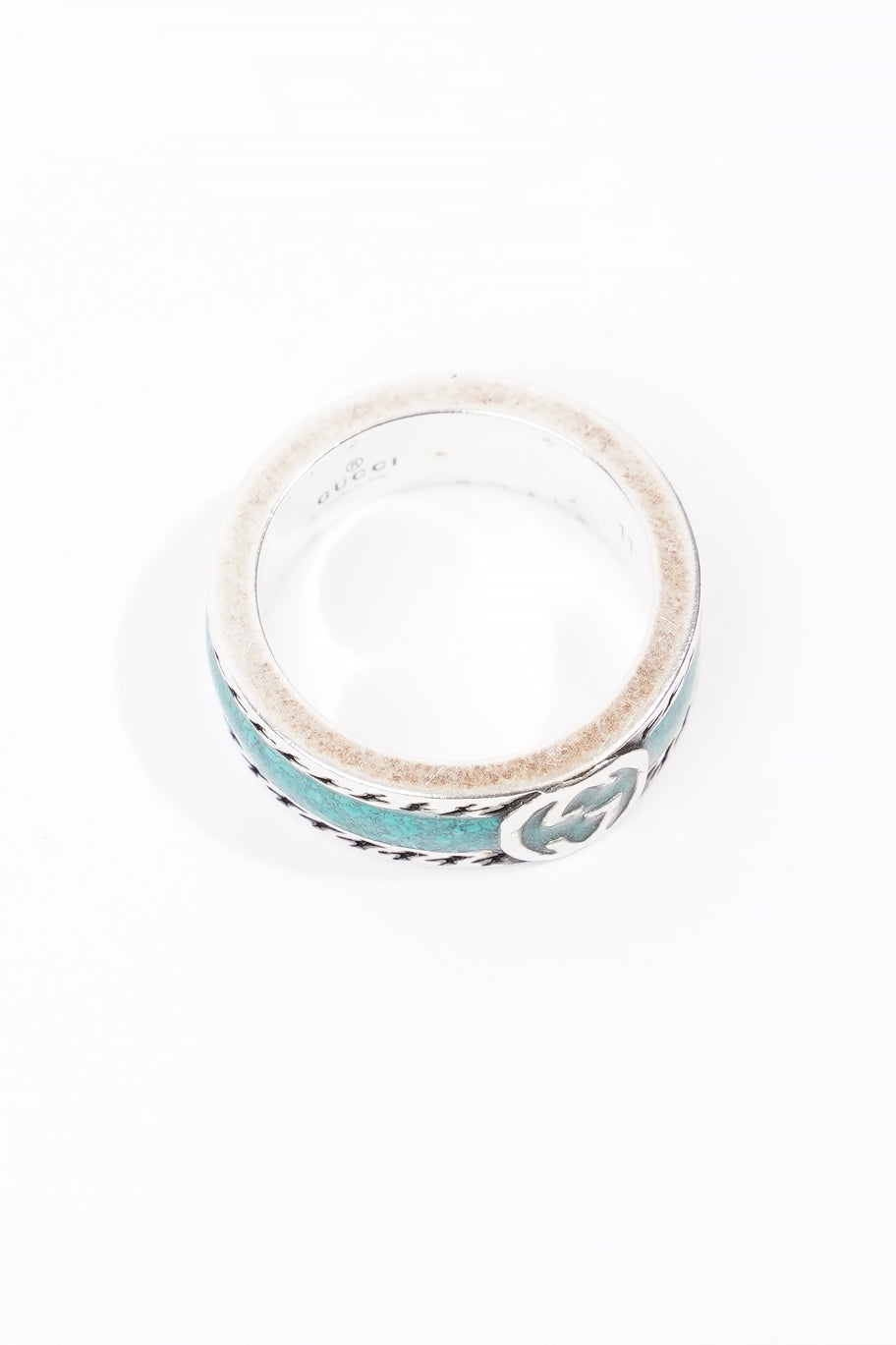 Interlocking G Ring Turquoise Base Metal 11 Image 2