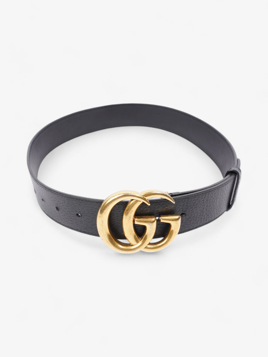 Gucci GG Marmont 2015 Re-Edition Wide Belt Black / Gold Leather 80cm / 32