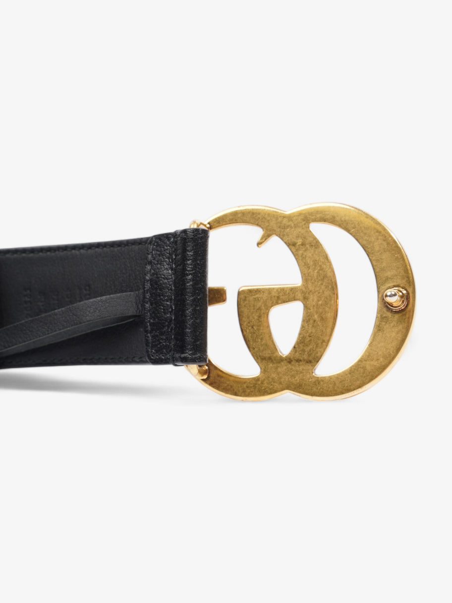 Gucci GG Marmont 2015 Re-Edition Wide Belt Black / Gold Leather 80cm / 32