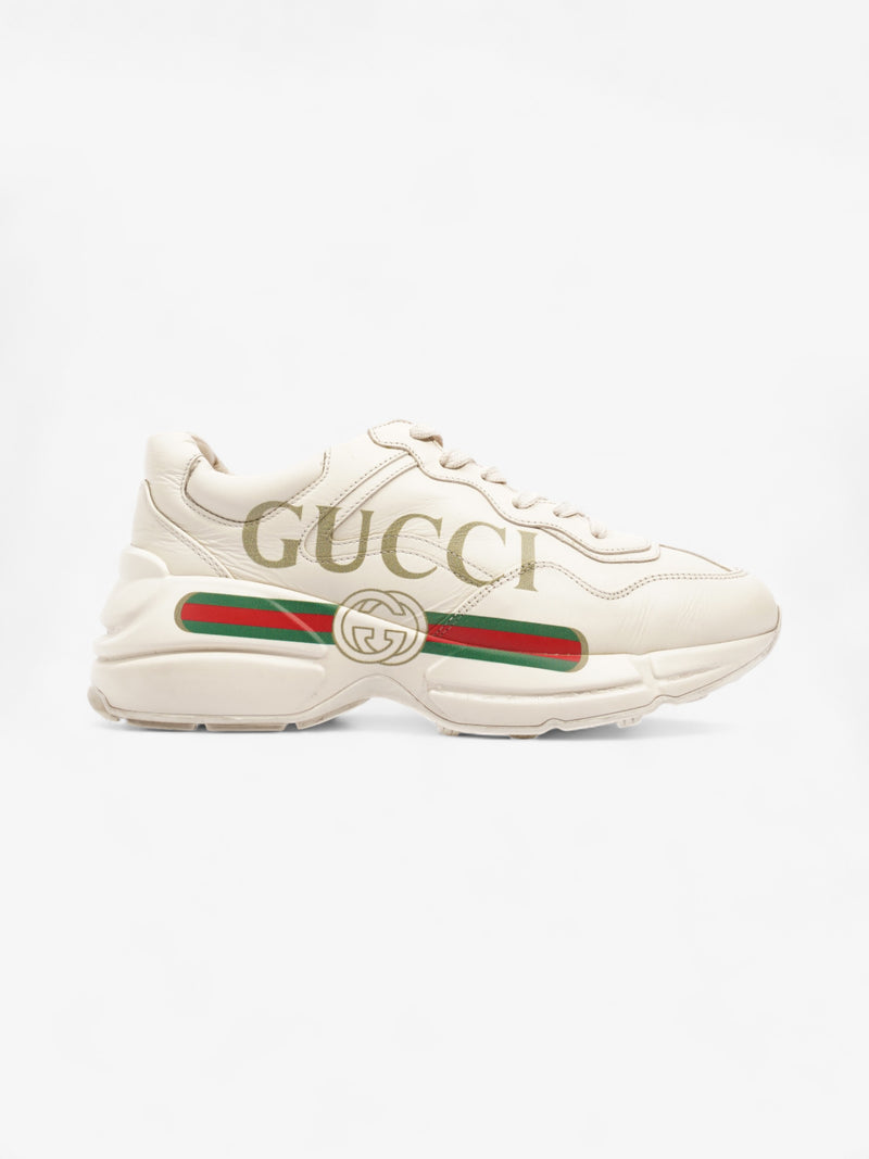  Gucci Rython Sneakers Beige / Green / Red Leather EU 38 UK 5