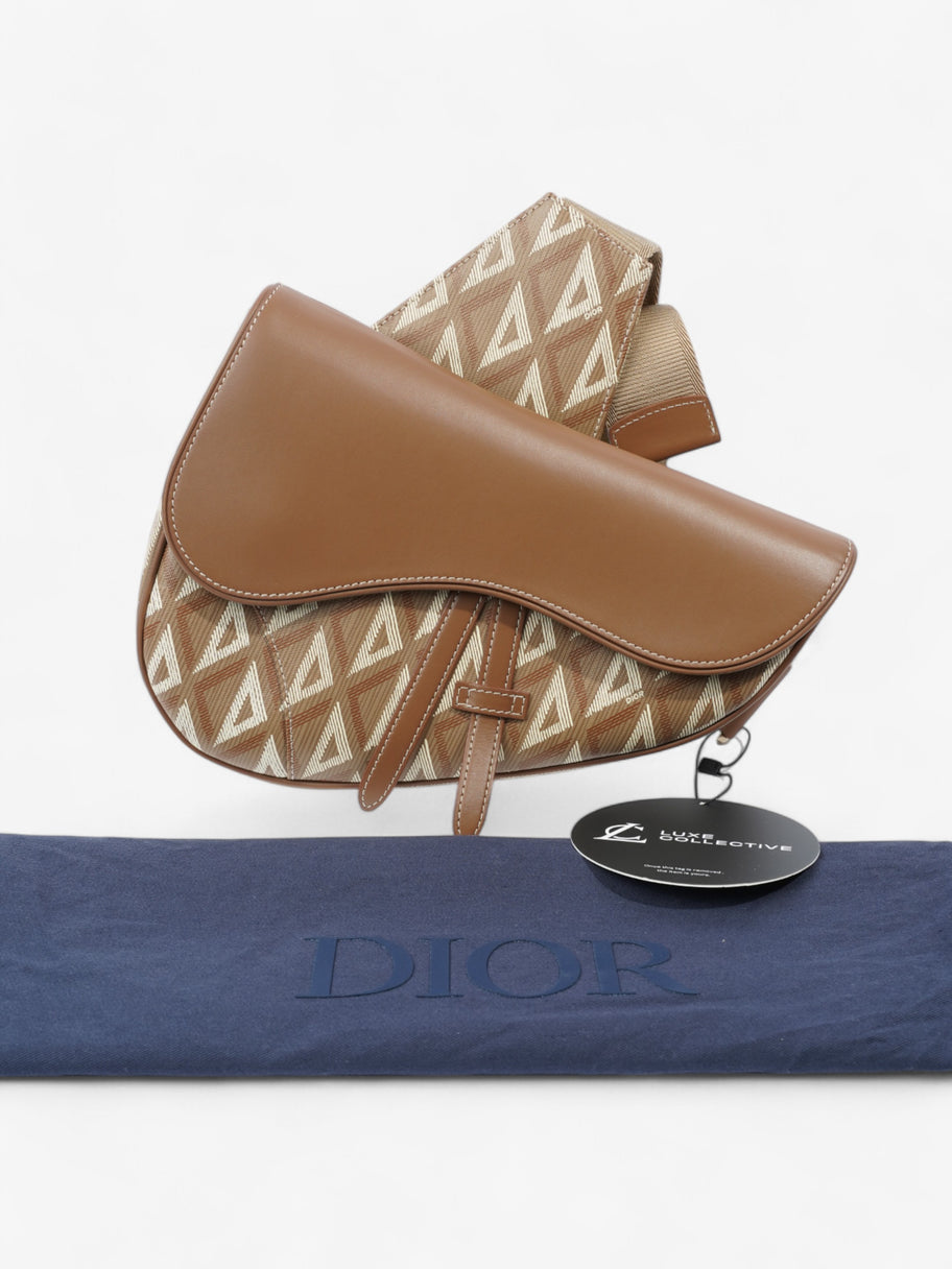 Christian Dior Saddle Bag CD Diamond Coffee Coated Canvas Image 10