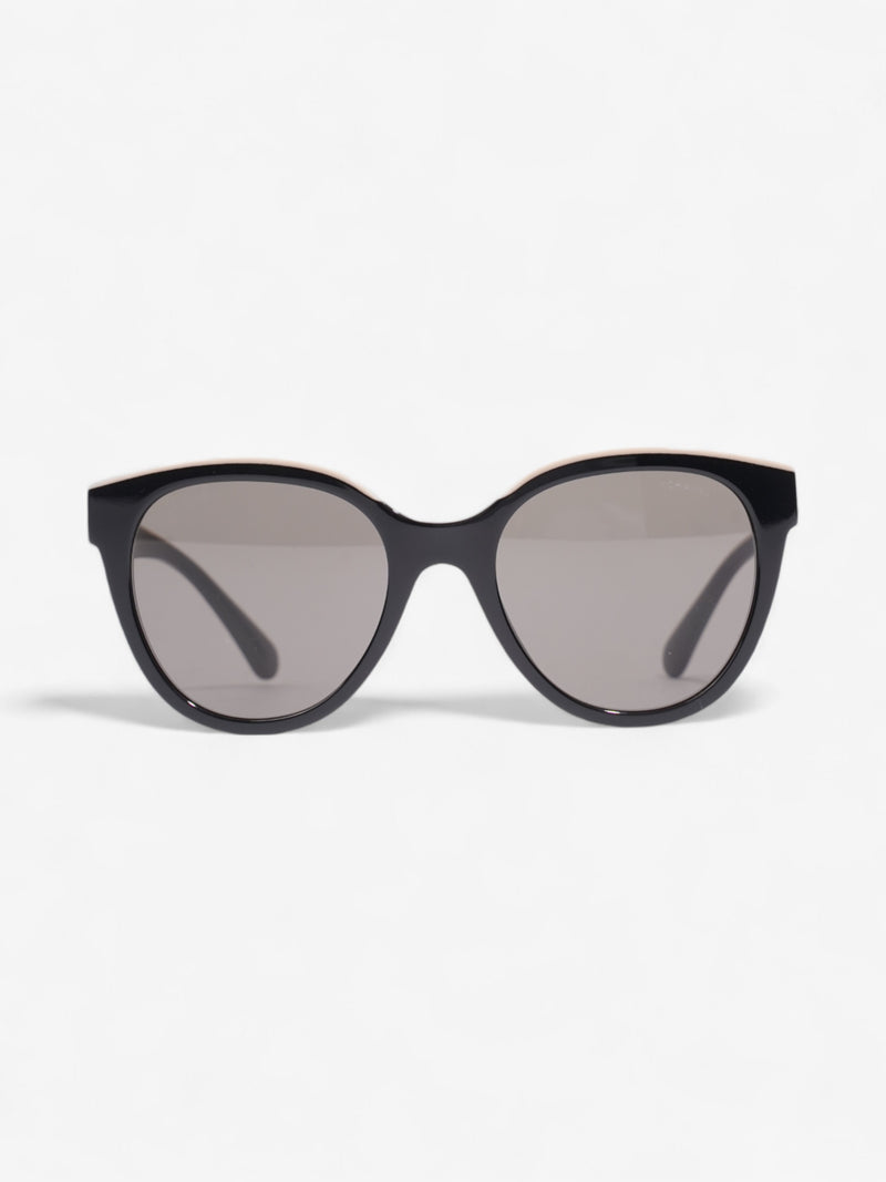  Chanel CC Butterfly Sunglasses Black / Beige Acetate 140mm