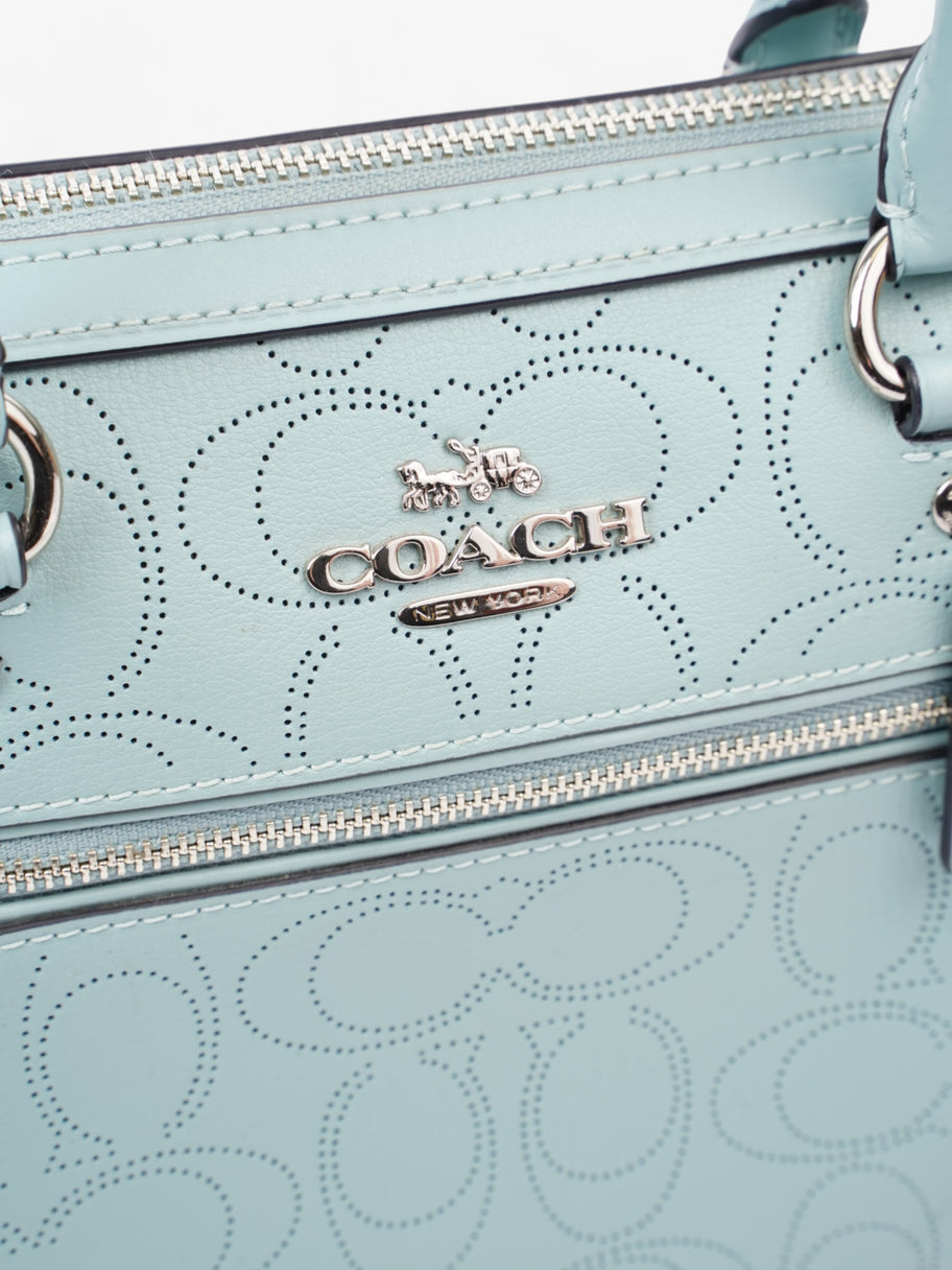 Coach Rowan Satchel Light Blue Leather Image 7