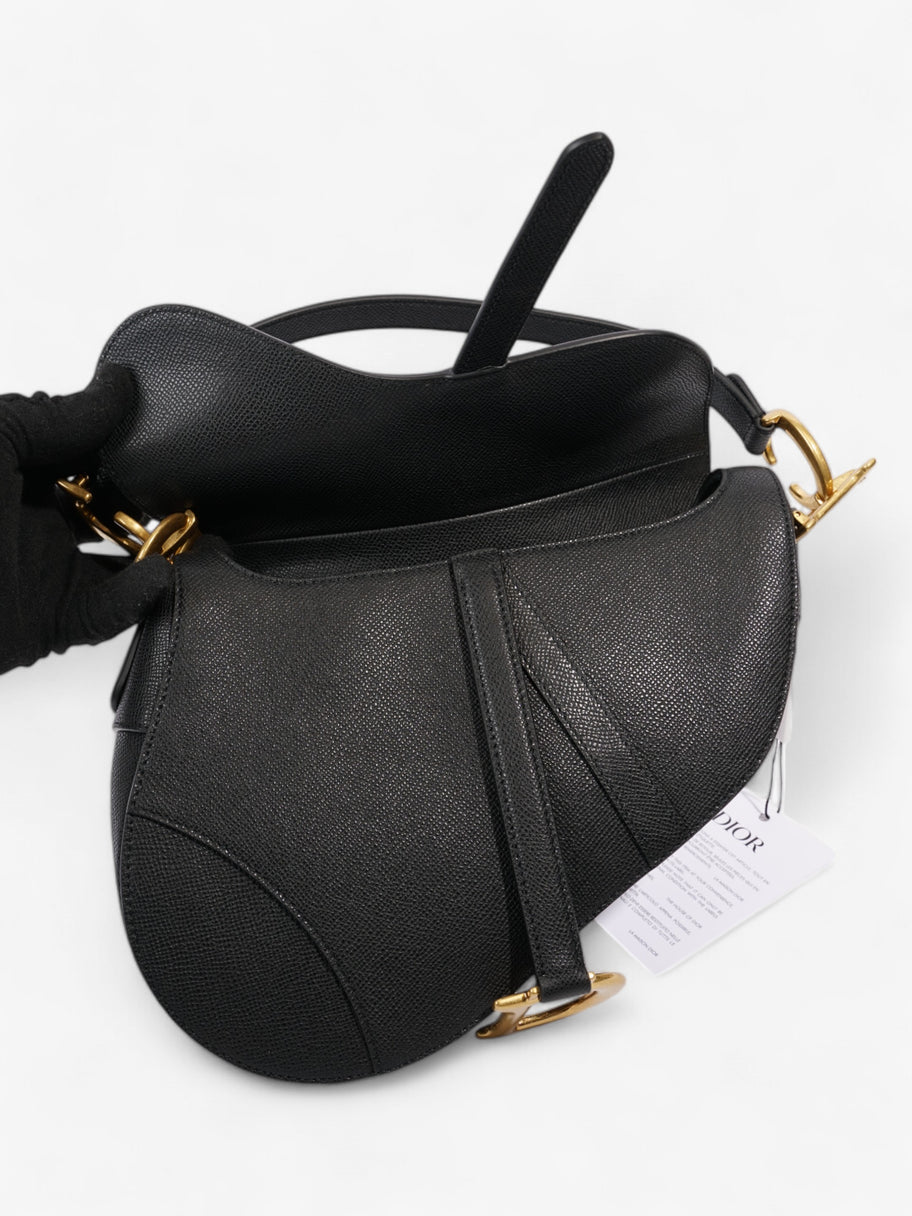 Christian Dior Saddle Bag with Strap Black Calfskin Leather Image 8