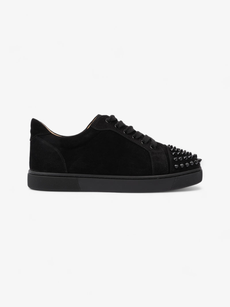  Christian Louboutin Vieira Spikes Flat Black Suede EU 38 UK 5