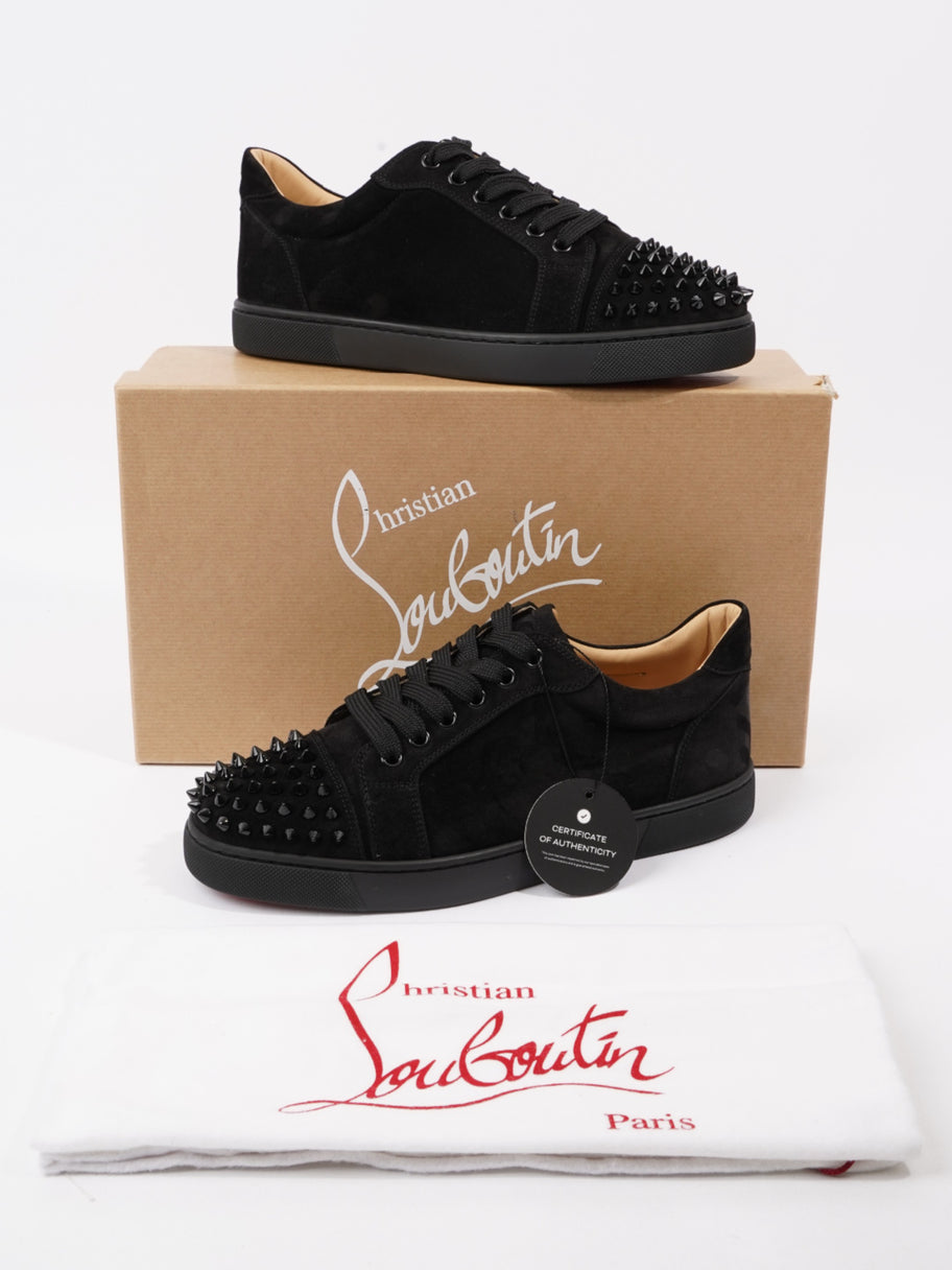 Christian Louboutin Vieira Spikes Flat Black Suede EU 38 UK 5 Image 10