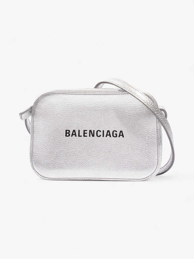  Balenciaga Camera Bag Silver Goatskin Leather XS