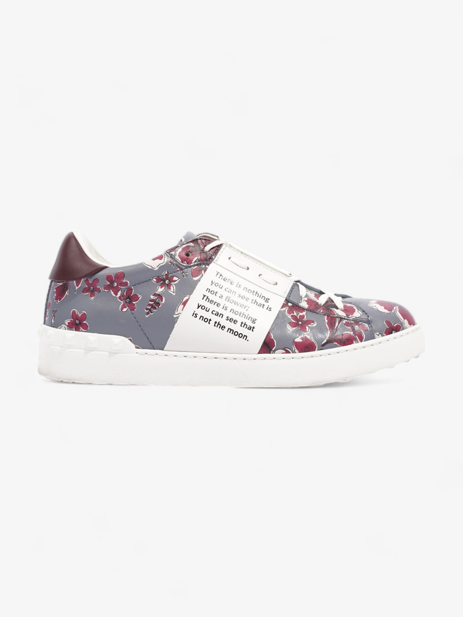 Floral Open Sneakers Dark Red / Grey Leather EU 43.5 UK 9.5 Image 1