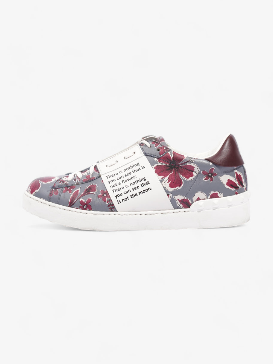 Floral Open Sneakers Dark Red / Grey Leather EU 43.5 UK 9.5 Image 5