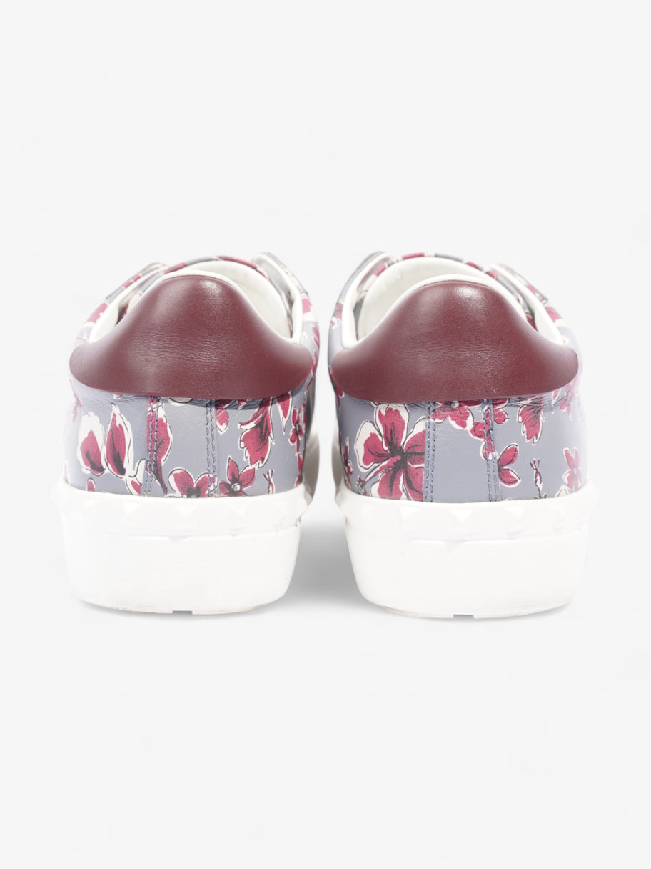 Floral Open Sneakers Dark Red / Grey Leather EU 43.5 UK 9.5 Image 6