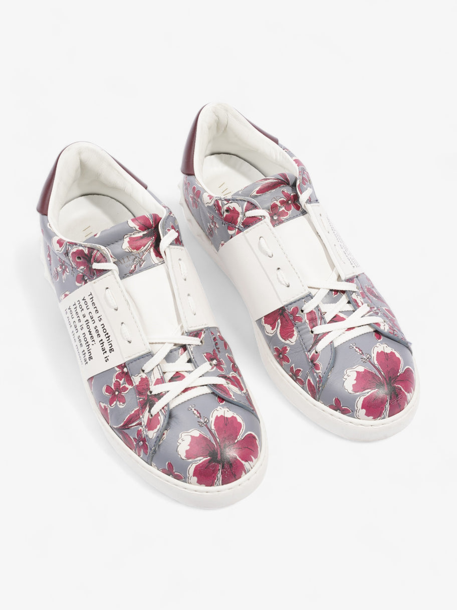 Floral Open Sneakers Dark Red / Grey Leather EU 43.5 UK 9.5 Image 8