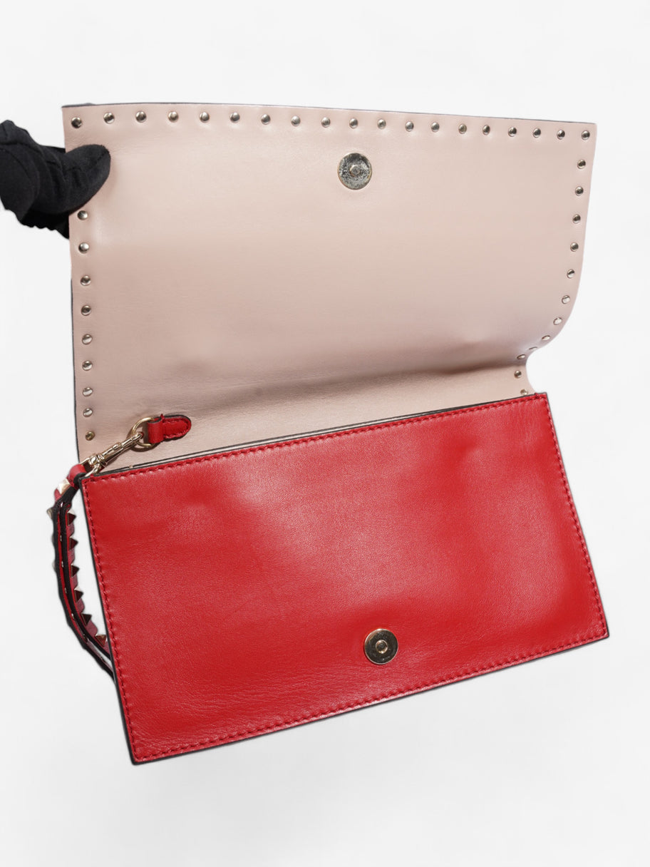 Valentino Rockstud Wristlet Red Leather Image 7