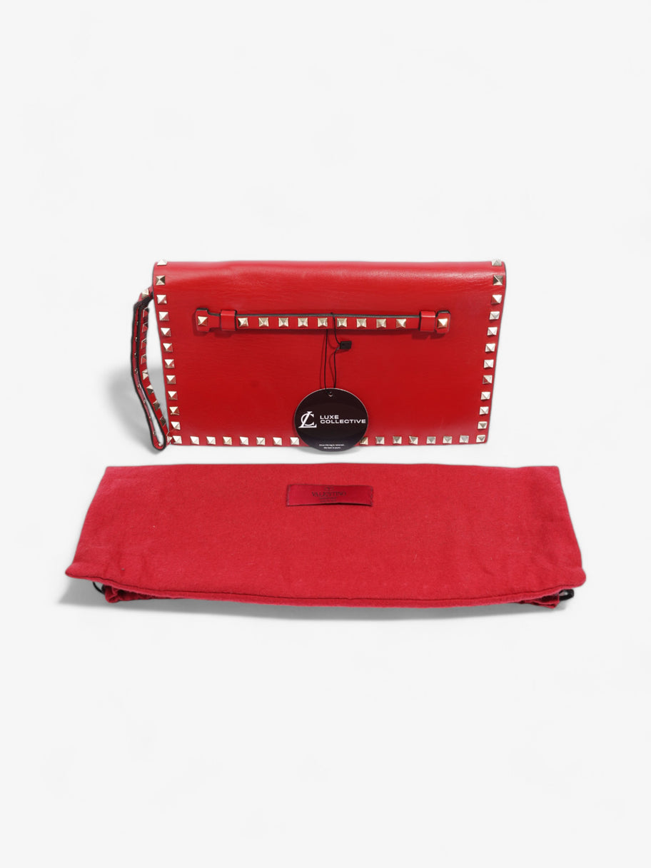 Valentino Rockstud Wristlet Red Leather Image 9