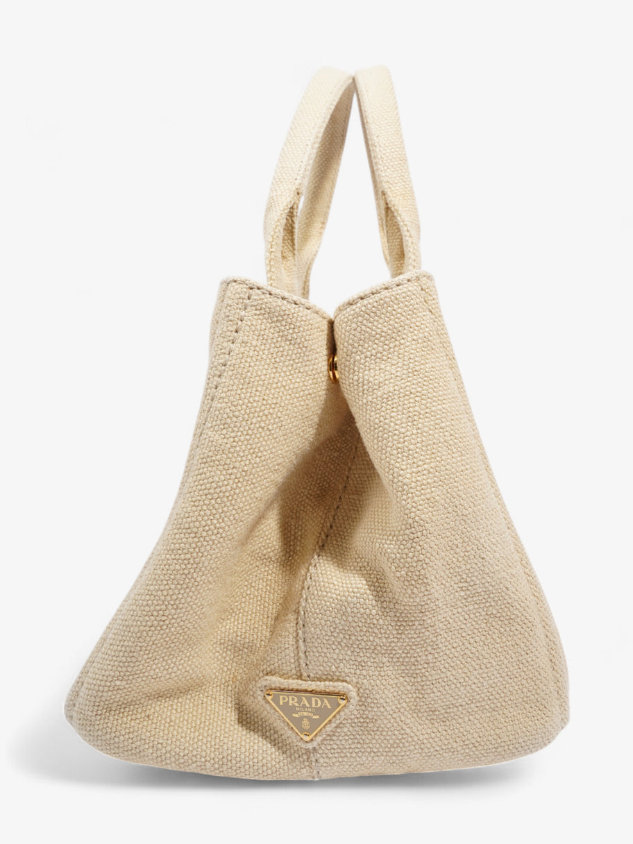 Prada Canapa Tote Cream Canvas Large Image 5