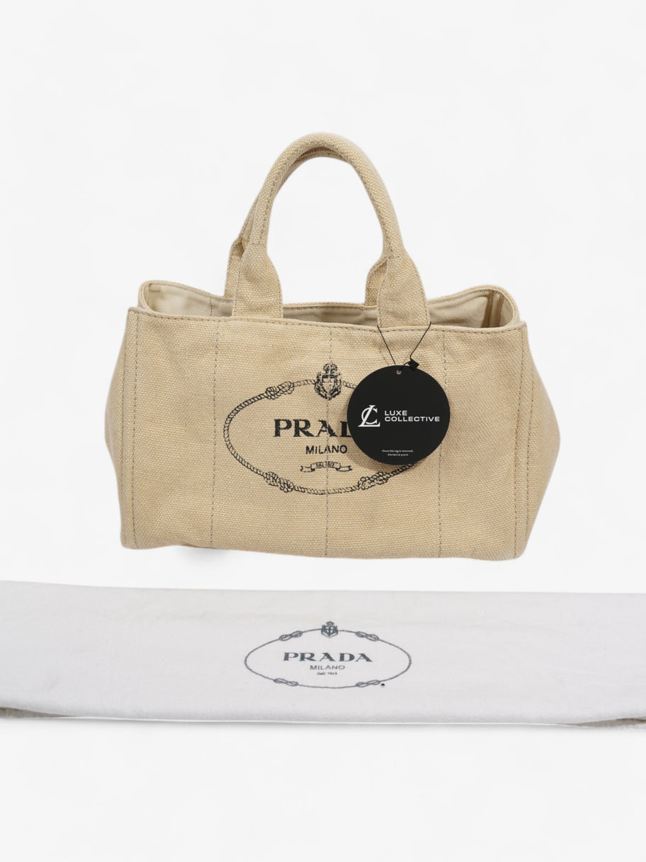 Prada Canapa Tote Cream Canvas Large Image 10