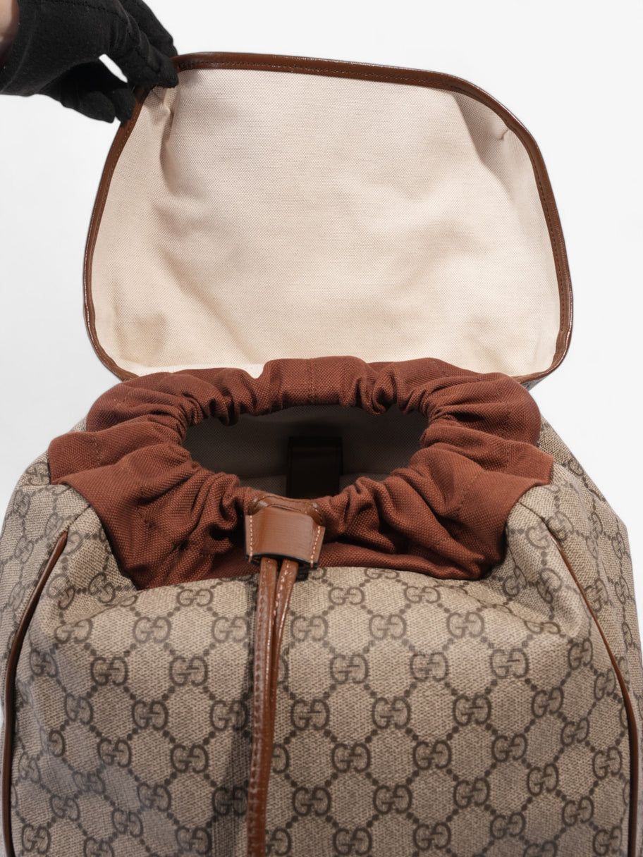 Gucci Backpack with Interlocking G GG Supreme / Brown Coated Canvas Image 8