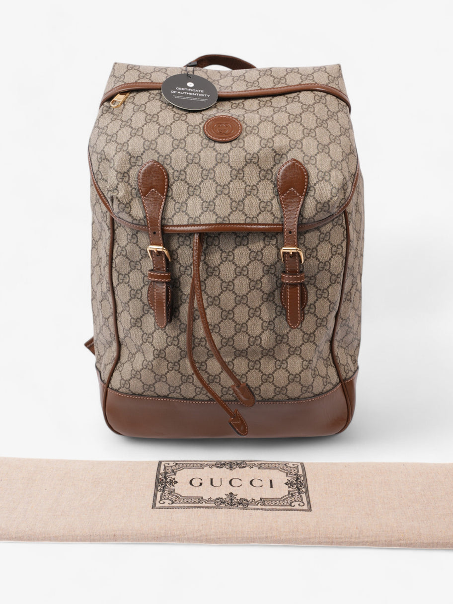 Gucci Backpack with Interlocking G GG Supreme / Brown Coated Canvas Image 10