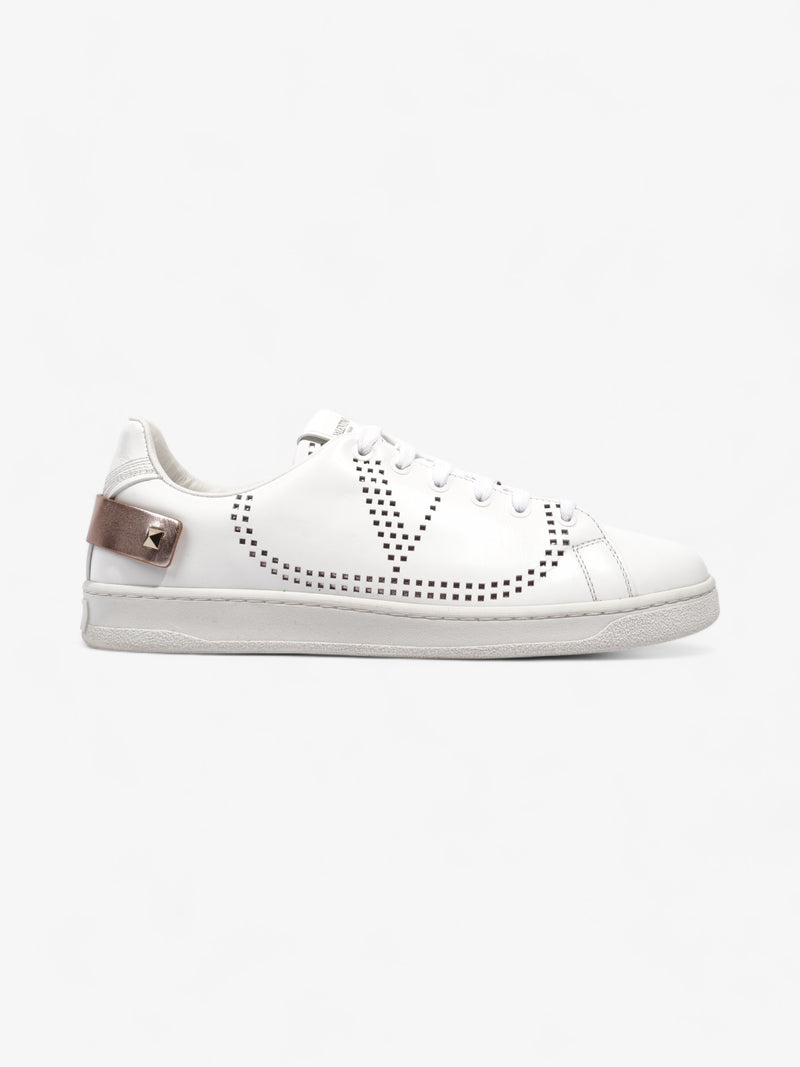  Valentino Backnet Sneakers White / Rose Gold Tab Leather EU 40 UK 7