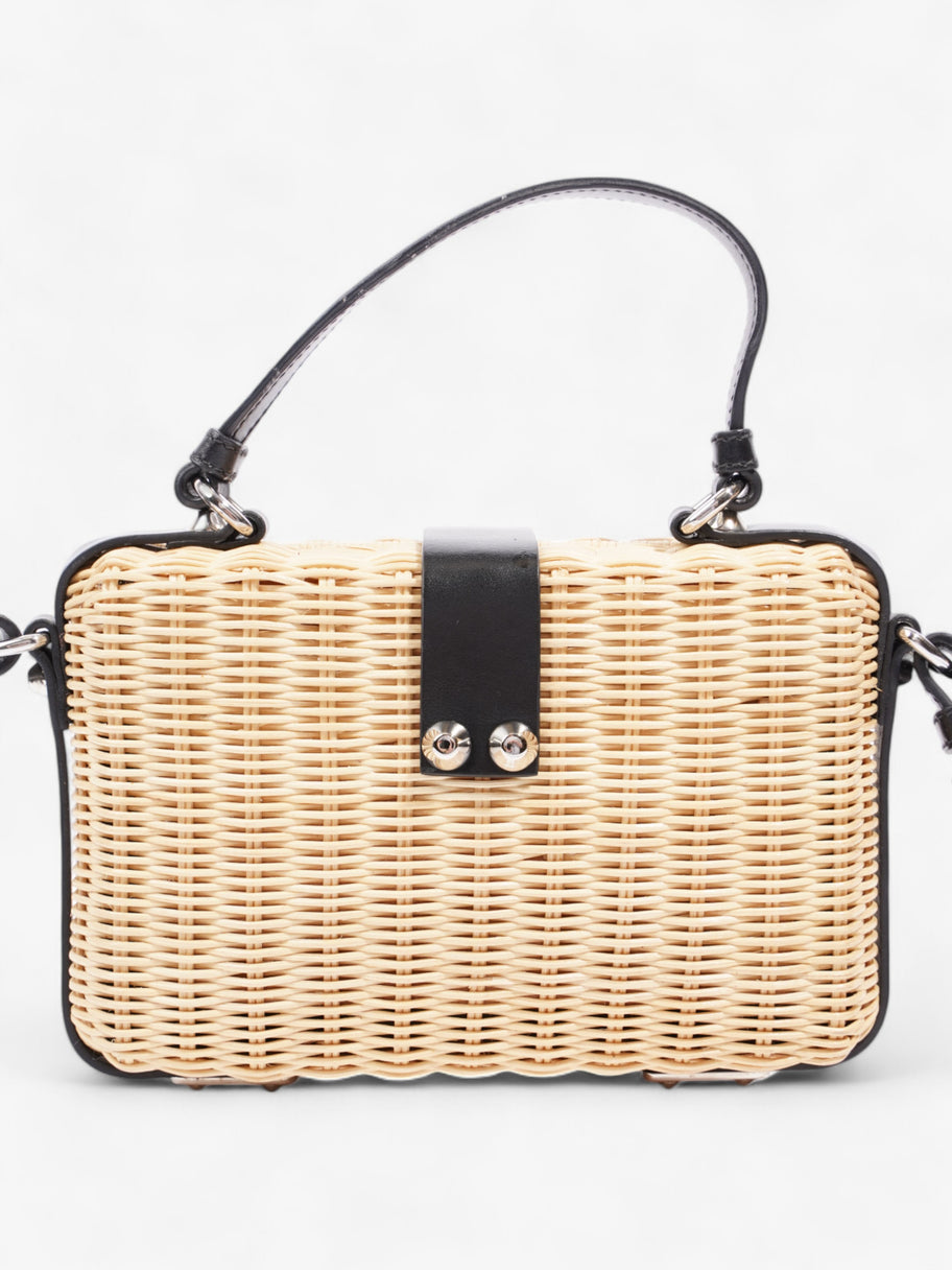 Prada Wicker Top Handle Black / Natural Wicker Image 4