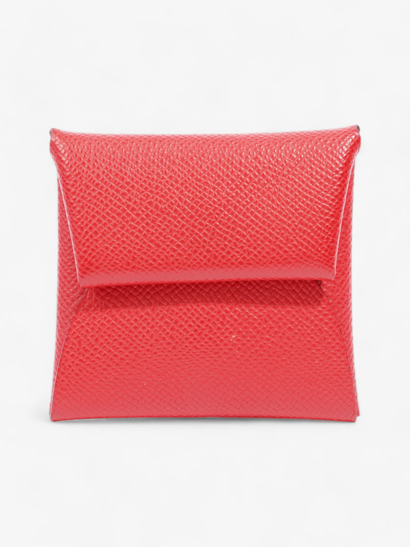  Hermes Bastia Change Purse Red Calfskin Leather