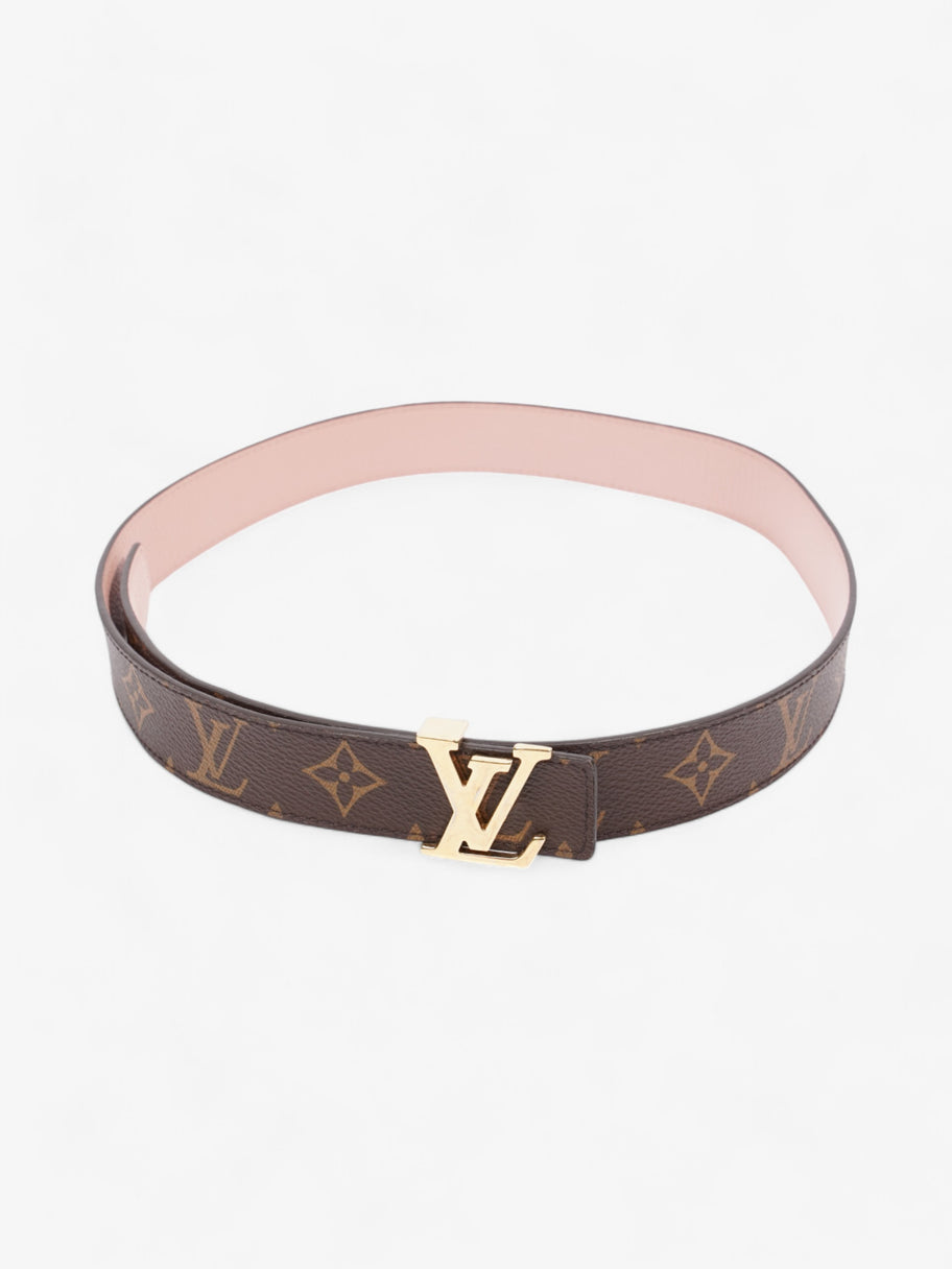 Louis Vuitton LV Initiales Reversible Belt Monogram / Rose Ballerine Coated Canvas 80cm / 32