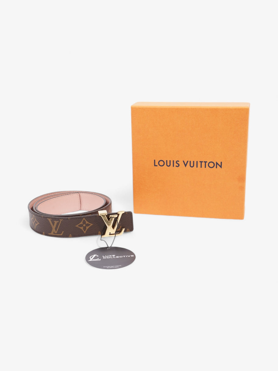 Louis Vuitton LV Initiales Reversible Belt Monogram / Rose Ballerine Coated Canvas 80cm / 32