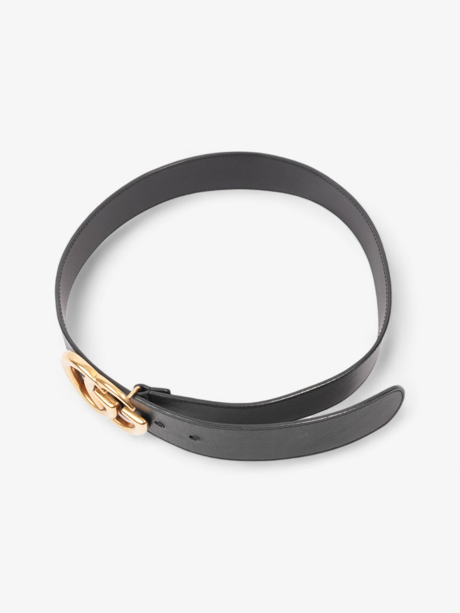 Gucci GG Marmont 2015 Re-Edition Wide Belt Black / Gold Leather 75cm / 30