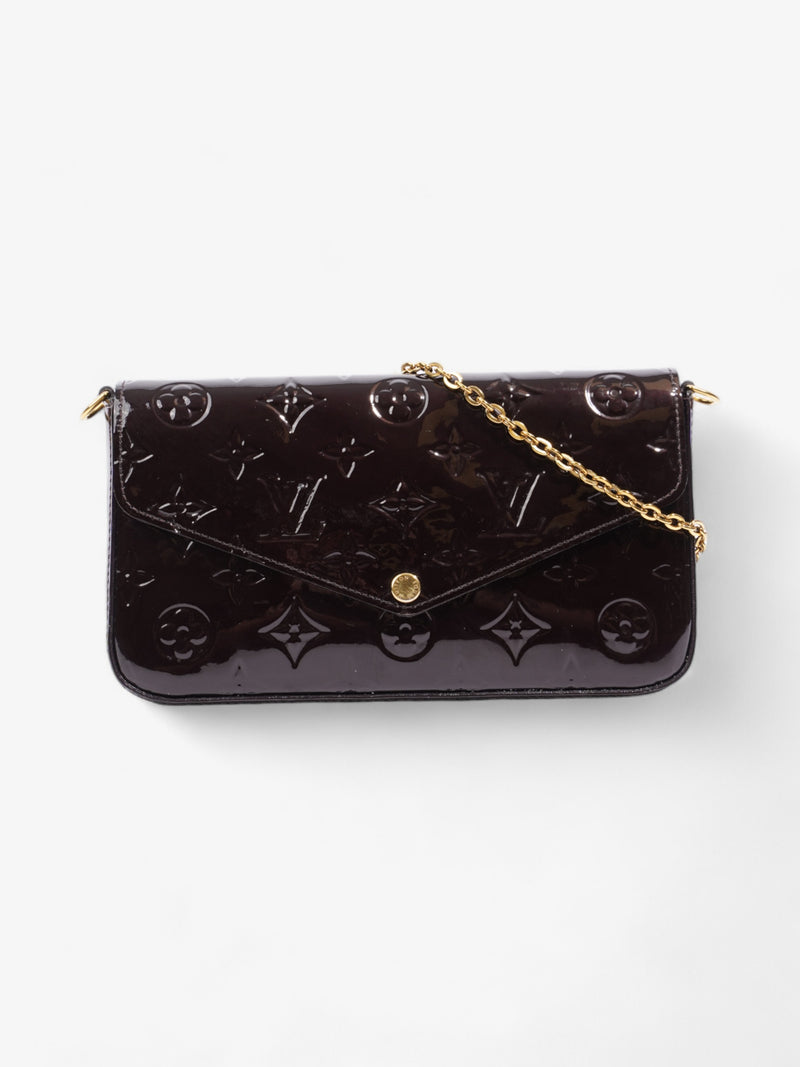  Louis Vuitton Pochette Felicie Monogram Vernis / Brown Vernis Leather