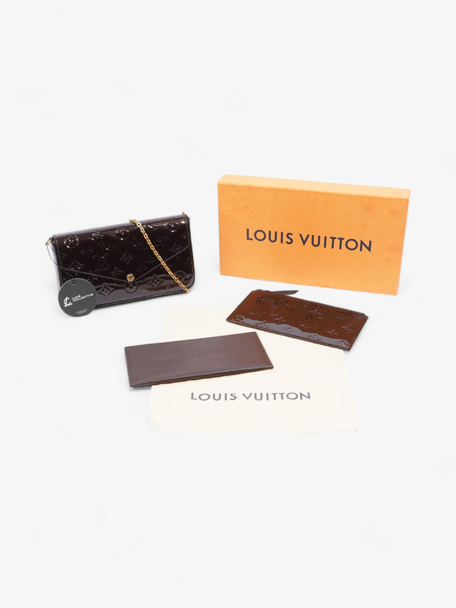 Louis Vuitton Pochette Felicie Monogram Vernis / Brown Vernis Leather Image 8