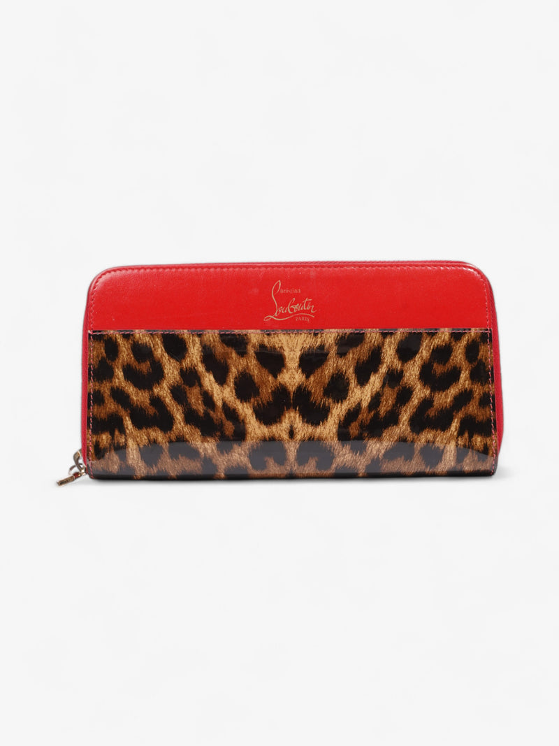  Christian Louboutin Zip Around Wallet Red / Leopard Leather