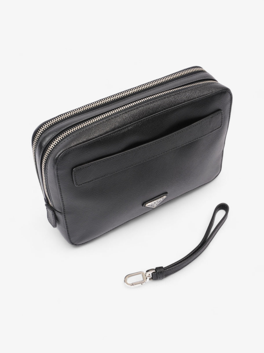 Prada Zipped Clutch Black Saffiano Leather Image 6