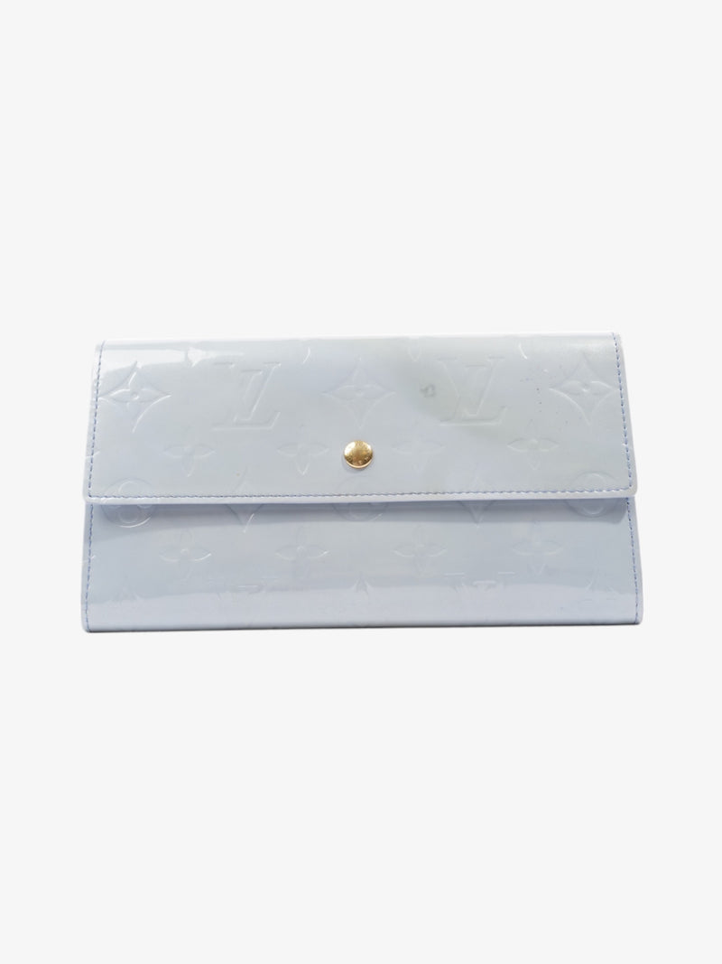  Louis Vuitton Sarah Wallet Monogram Vernis / Pale Blue Vernis Leather